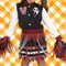 Kids Cheerleader Halloween Costume with Varsity Dress, Pom Poms, Socks & Ghost Face Accessory
